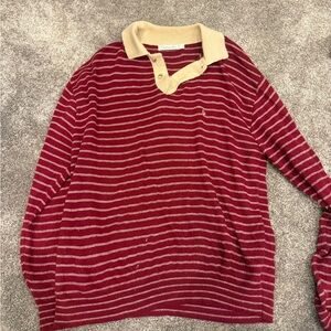Dior Red and Cream Striped Sweater